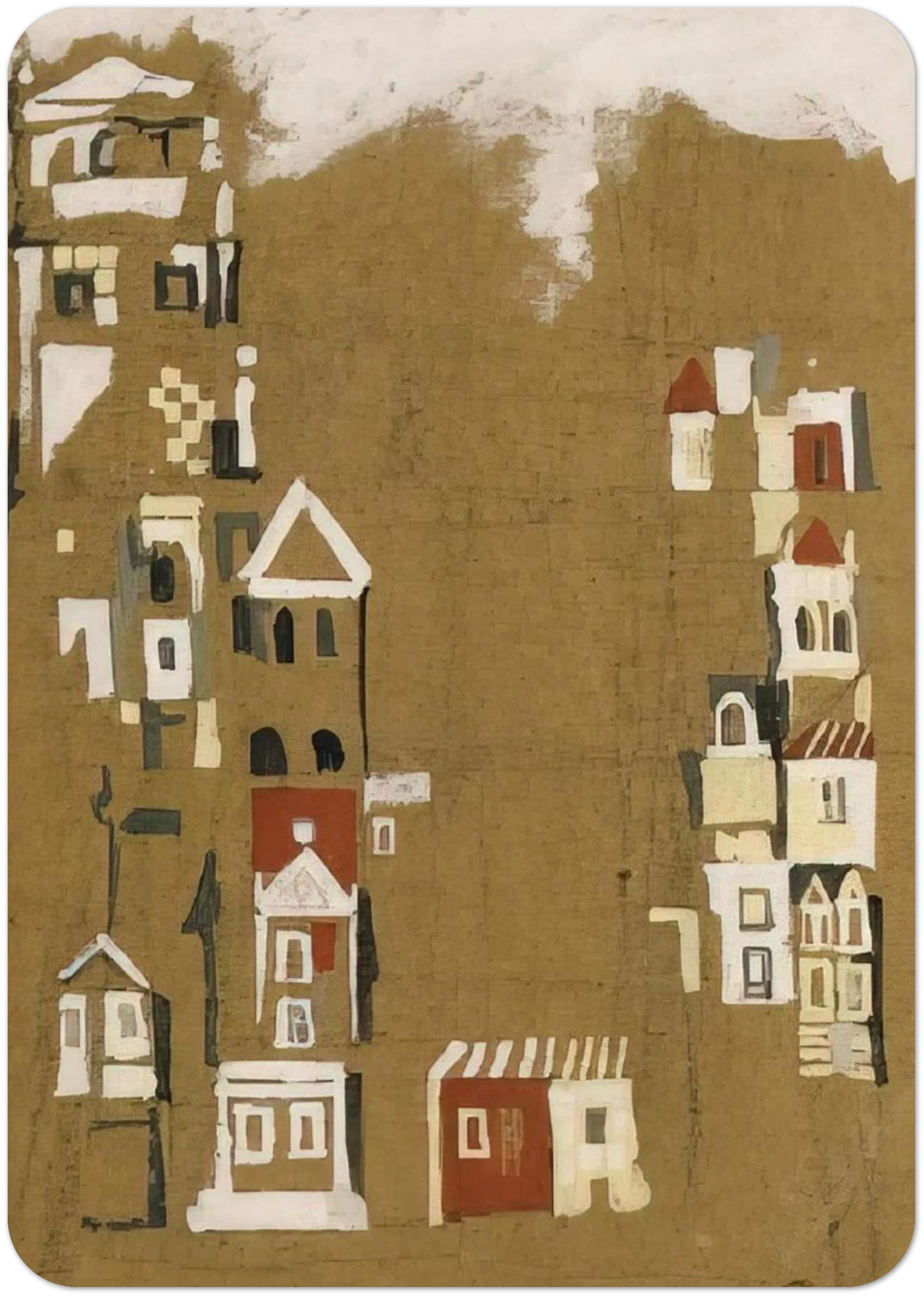 Maisons - 1946 By Maria Helena Vieira da Silva Pack of 10 Post Cards | Maria Helena Vieira da Silva Post Cards | A6 (10.5 x 14.8 cm) - 4.1 x 5.8 inches