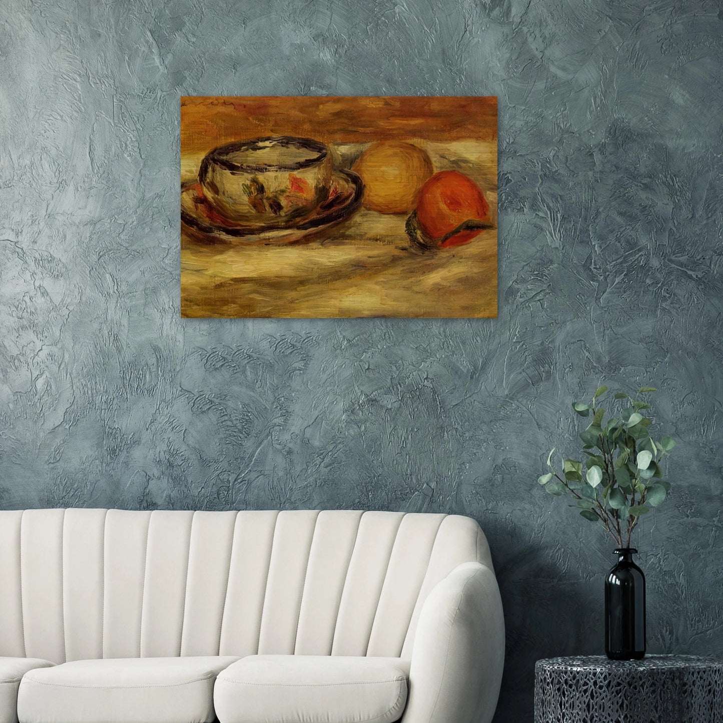 Cup, Lemon and Tomato - Pierre-Auguste Renoir Brushed Aluminum Print - 70x100 cm / 28x40 inches | Pierre-Auguste Renoir Aluminum Print | Pierre-Auguste Renoir Prints
