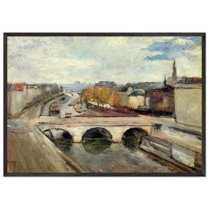 THE POT SAINT MICHEL IN PARIS 1900 - Henri Matisse 70x100 cm / 28x40 inches Framed Art Print – Black Wooden Frame