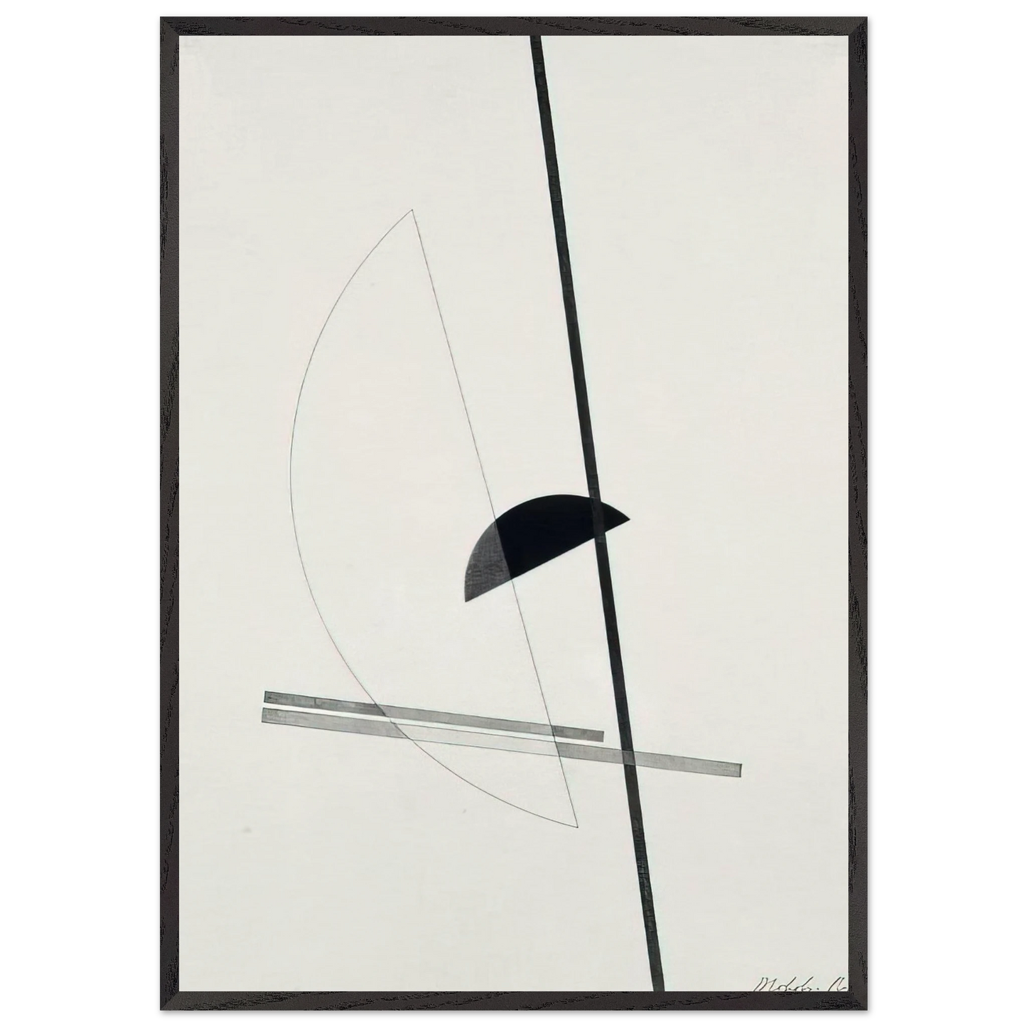 Construction - Laszlo Moholy-Nagy 70x100 cm / 28x40 inches Framed Art Print – Black Wooden Frame