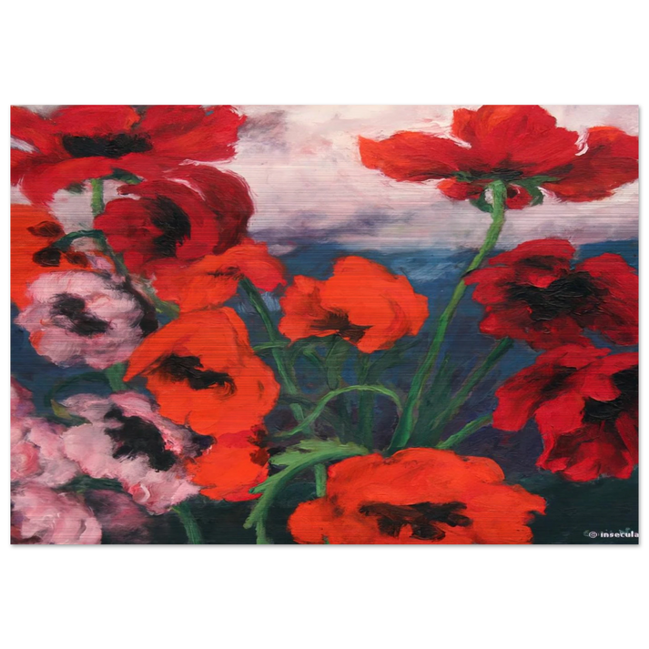Large Poppies - Emil Nolde Brushed Aluminum Print - 70x100 cm / 28x40 inches | Emil Nolde Aluminum Print | Emil Nolde Prints