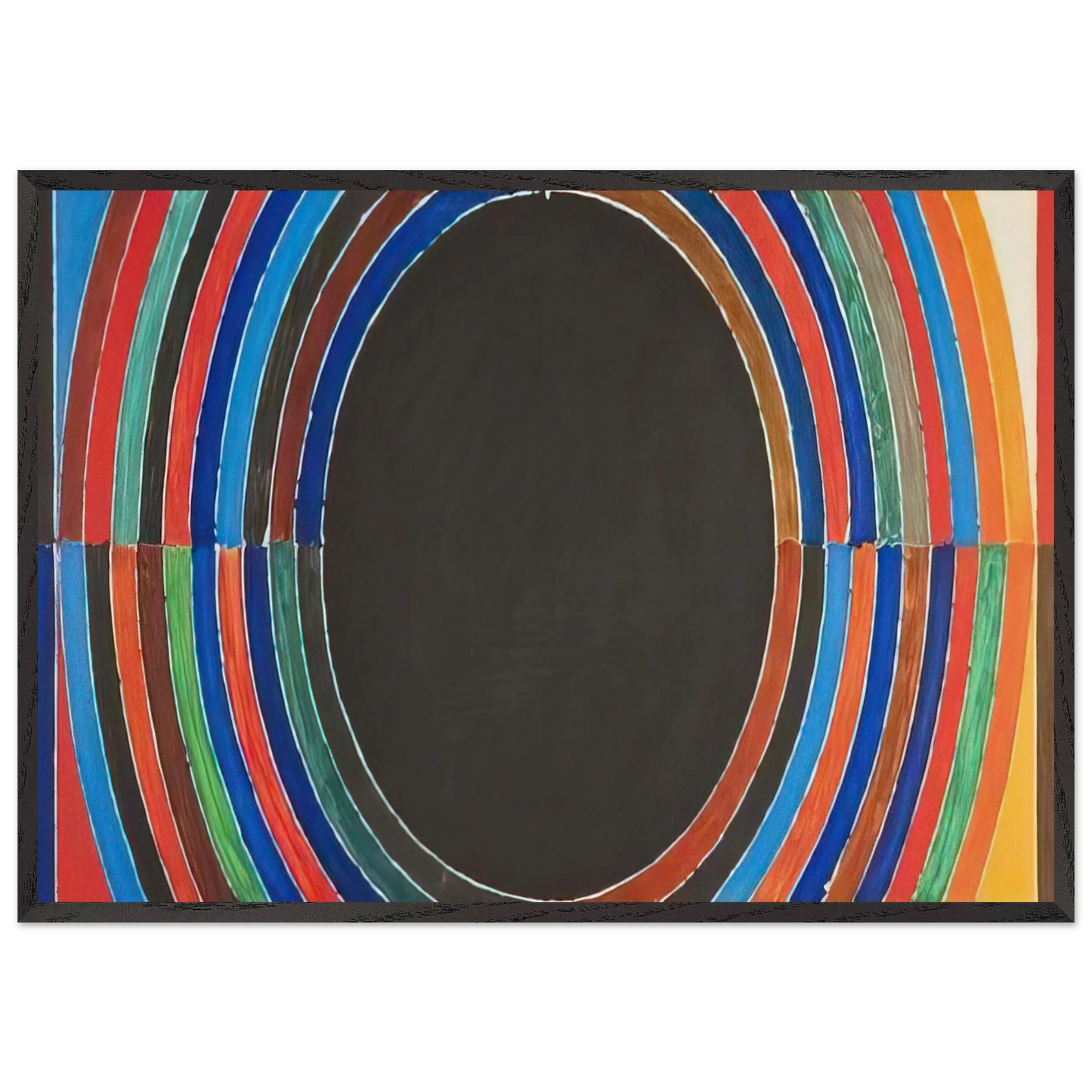Composition V - Abstract Art - S H Raza 70x100 cm / 28x40 inches Framed Art Print – Black Wooden Frame