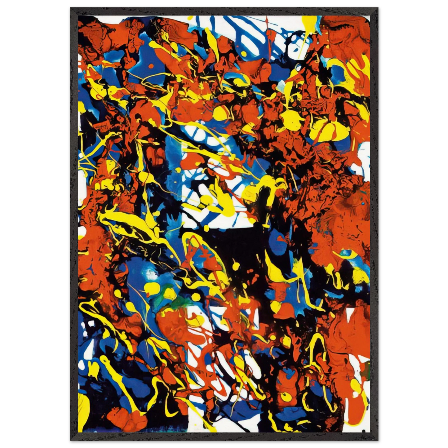 Untitled SFP94-73 SFF 1747 - Sam Francis 70x100 cm / 28x40 inches Framed Art Print – Black Wooden Frame