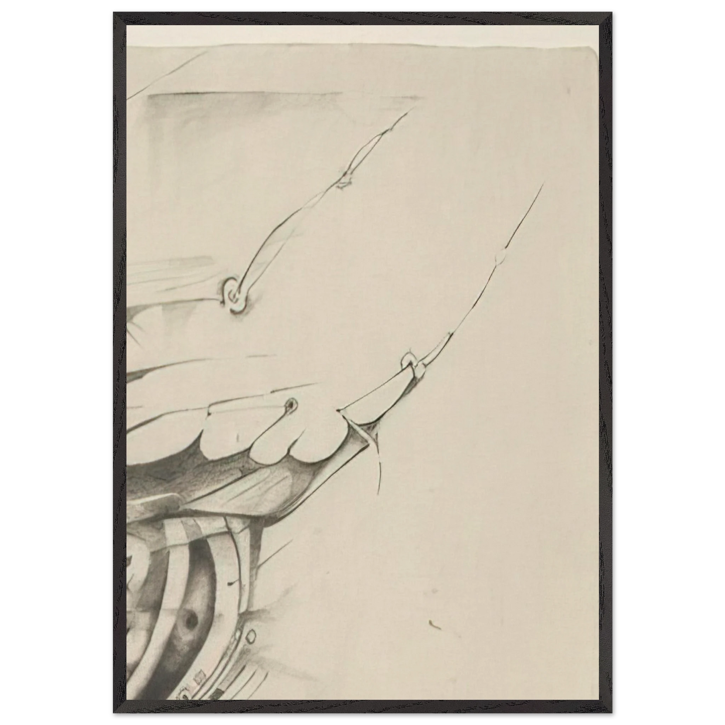 UNTITLED 1998 1 - Lee Bontecou 70x100 cm / 28x40 inches Framed Art Print – Black Wooden Frame