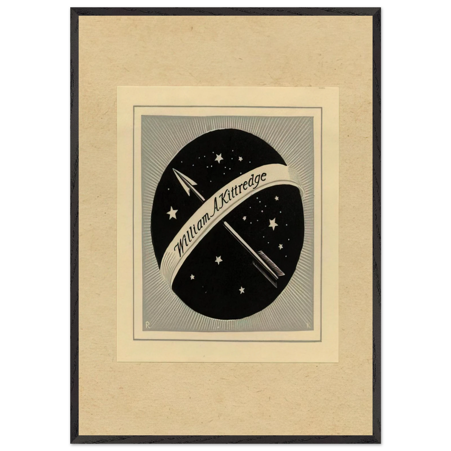Illustration to William A Kittredge - Rockwell Kent 70x100 cm / 28x40 inches Framed Art Print – Black Wooden Frame