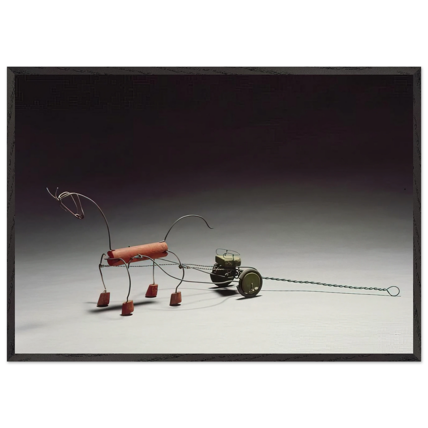 RED HORSE AND GREEN SULKY 1926 - Alexander Calder 70x100 cm / 28x40 inches Framed Art Print – Black Wooden Frame