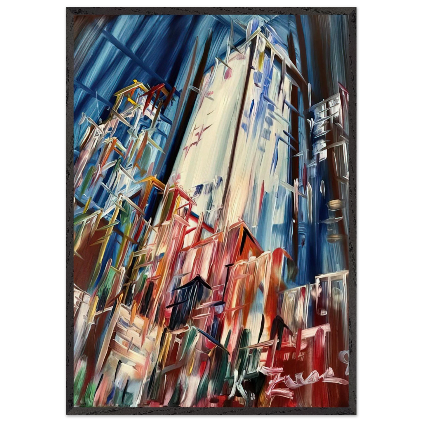 Wolkenkratzer - 1995 Germany - Konrad Zuse 70x100 cm / 28x40 inches Framed Art Print – Black Wooden Frame