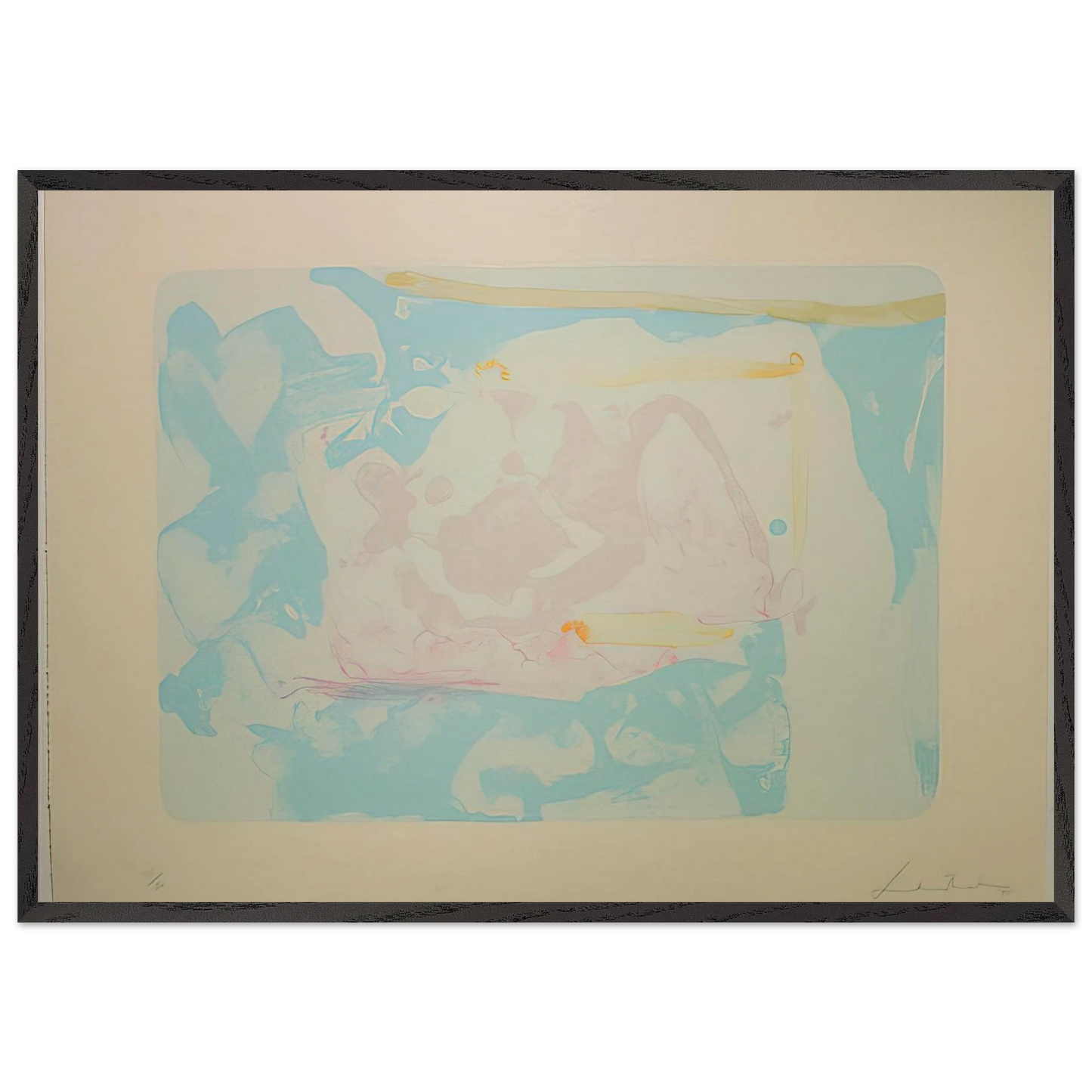 Reflections III - 1995 - Helen Frankenthaler 70x100 cm / 28x40 inches Framed Art Print – Black Wooden Frame
