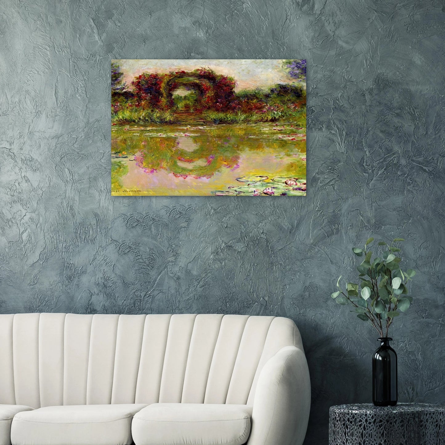 Rose Arches at Giverny - claude monet Brushed Aluminum Print - 70x100 cm / 28x40 inches | claude monet Aluminum Print | claude monet Prints