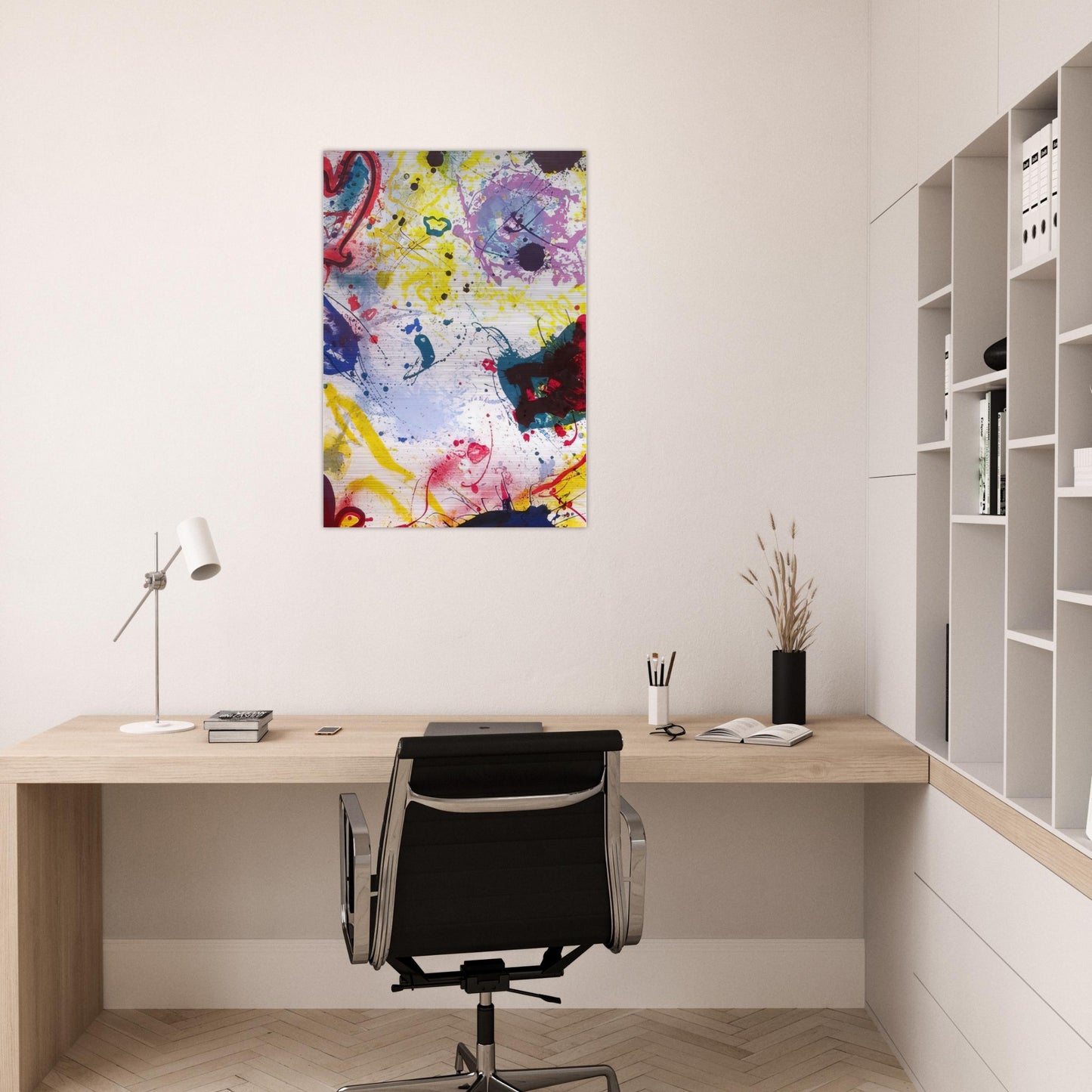 Untitled SF-345 - Sam Francis Brushed Aluminum Print - 70x100 cm / 28x40 inches | Sam Francis Aluminum Print | Sam Francis Prints