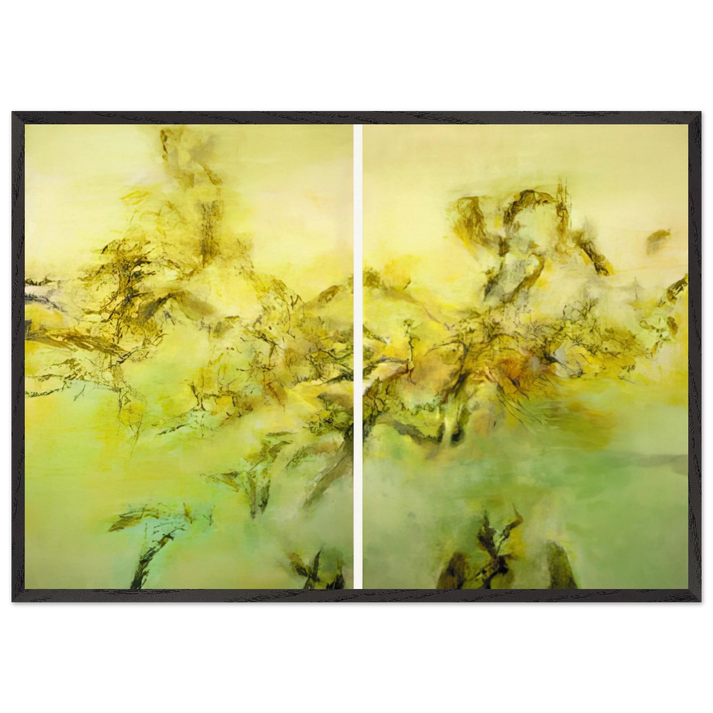 27 10 2002 2002 - Zao Wou-Ki 70x100 cm / 28x40 inches Framed Art Print – Black Wooden Frame