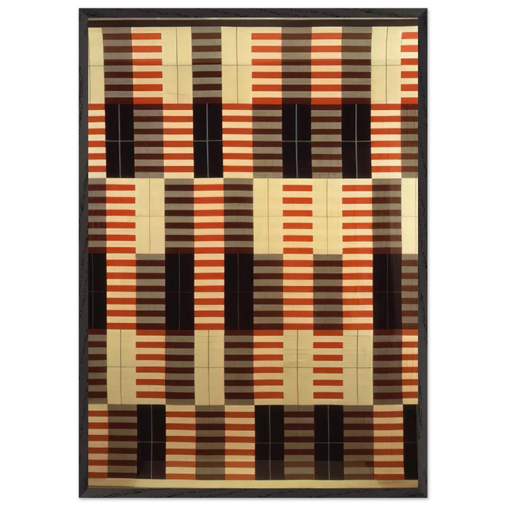 BLACK WHITE RED 1964 - Anni Albers 70x100 cm / 28x40 inches Framed Art Print – Black Wooden Frame