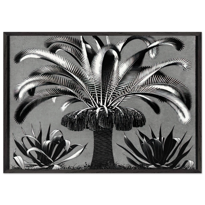 PALM - MC Escher 70x100 cm / 28x40 inches Framed Art Print – Black Wooden Frame | Maurits Cornelis Escher Prints