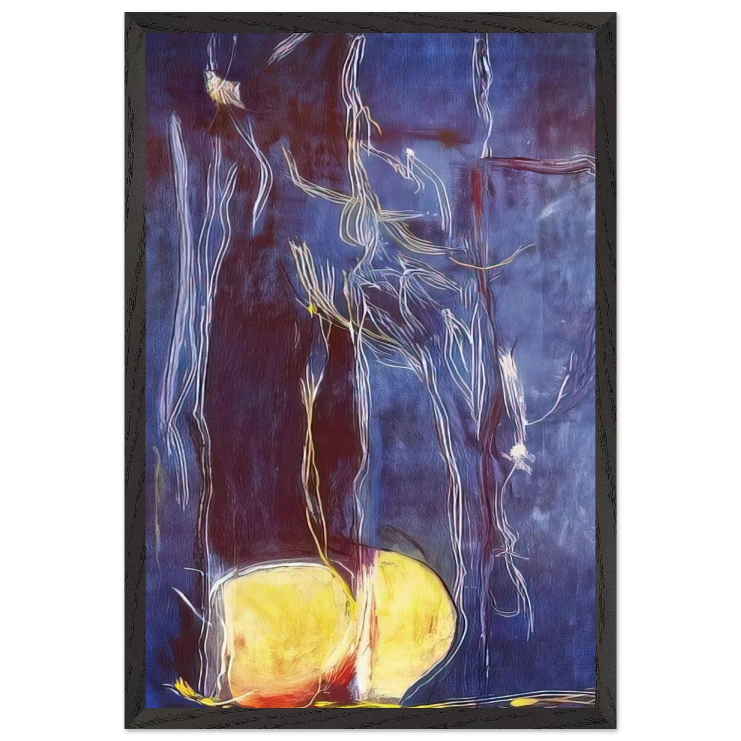 Helen Frankenthaler - All About Blue - 1994 Wall art - A3 (29.7 x 42 cm) - Premium Wooden Framed Poster With Fine Art Paper-canvas - Wood frame