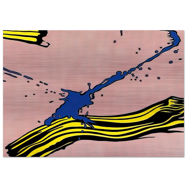 BRUSHSTROKE WITH SPATTER 1966 - Roy Lichtenstein Brushed Aluminum Print - 70x100 cm / 28x40 inches | Roy Lichtenstein Aluminum Print | Roy Lichtenstein Prints