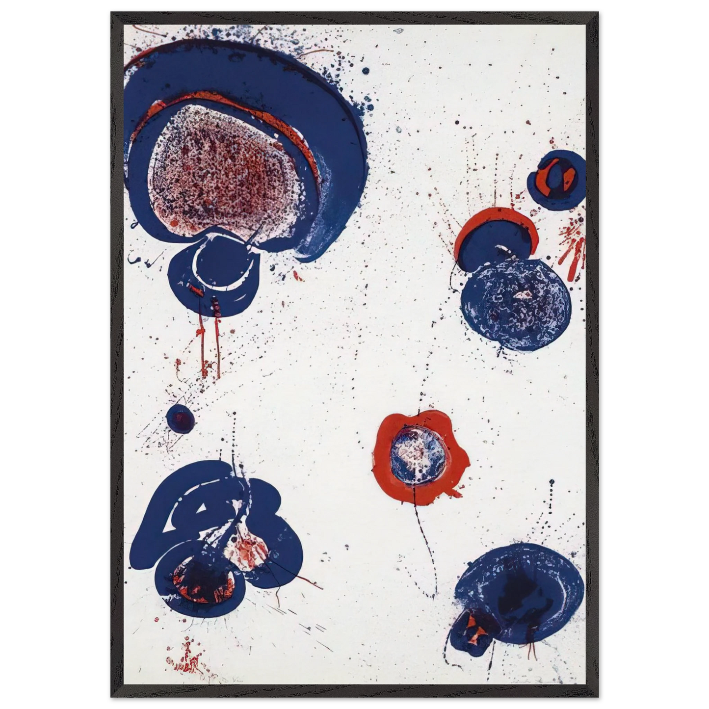 Chinese Planet - Sam Francis 70x100 cm / 28x40 inches Framed Art Print – Black Wooden Frame