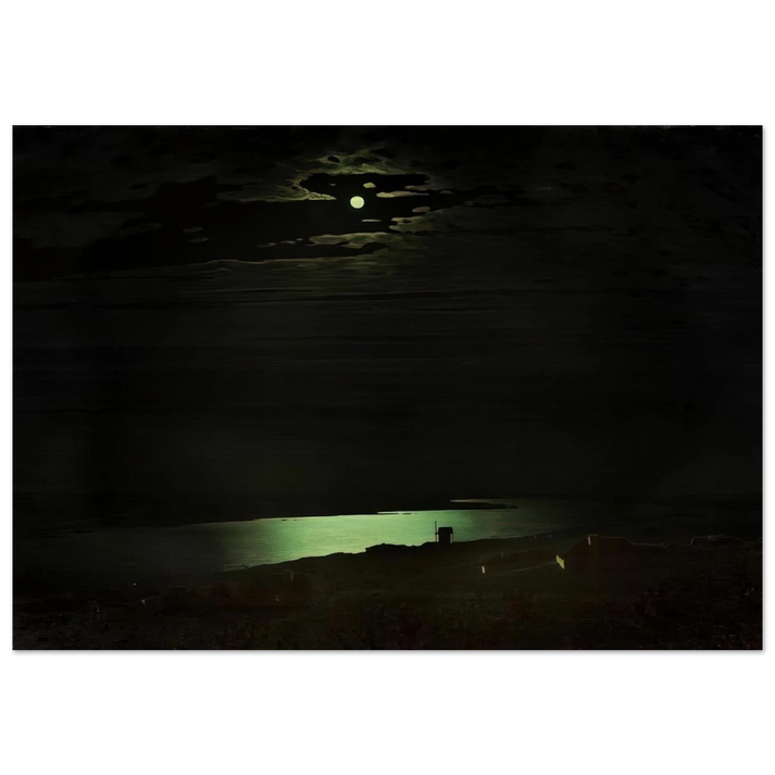 Moonlight Night on the Dnieper - Arkhyp Kuindzhi Brushed Aluminum Print - 70x100 cm / 28x40 inches | Arkhyp Kuindzhi Aluminum Print | Arkhyp Kuindzhi Prints