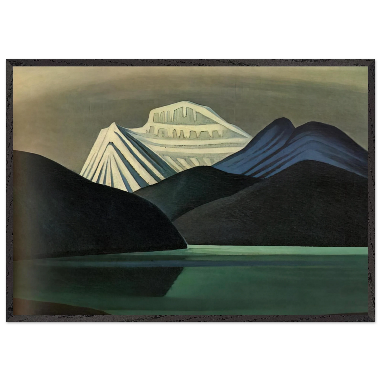 Mountains and Lake - 1929 - Lawren Harris 70x100 cm / 28x40 inches Framed Art Print – Black Wooden Frame