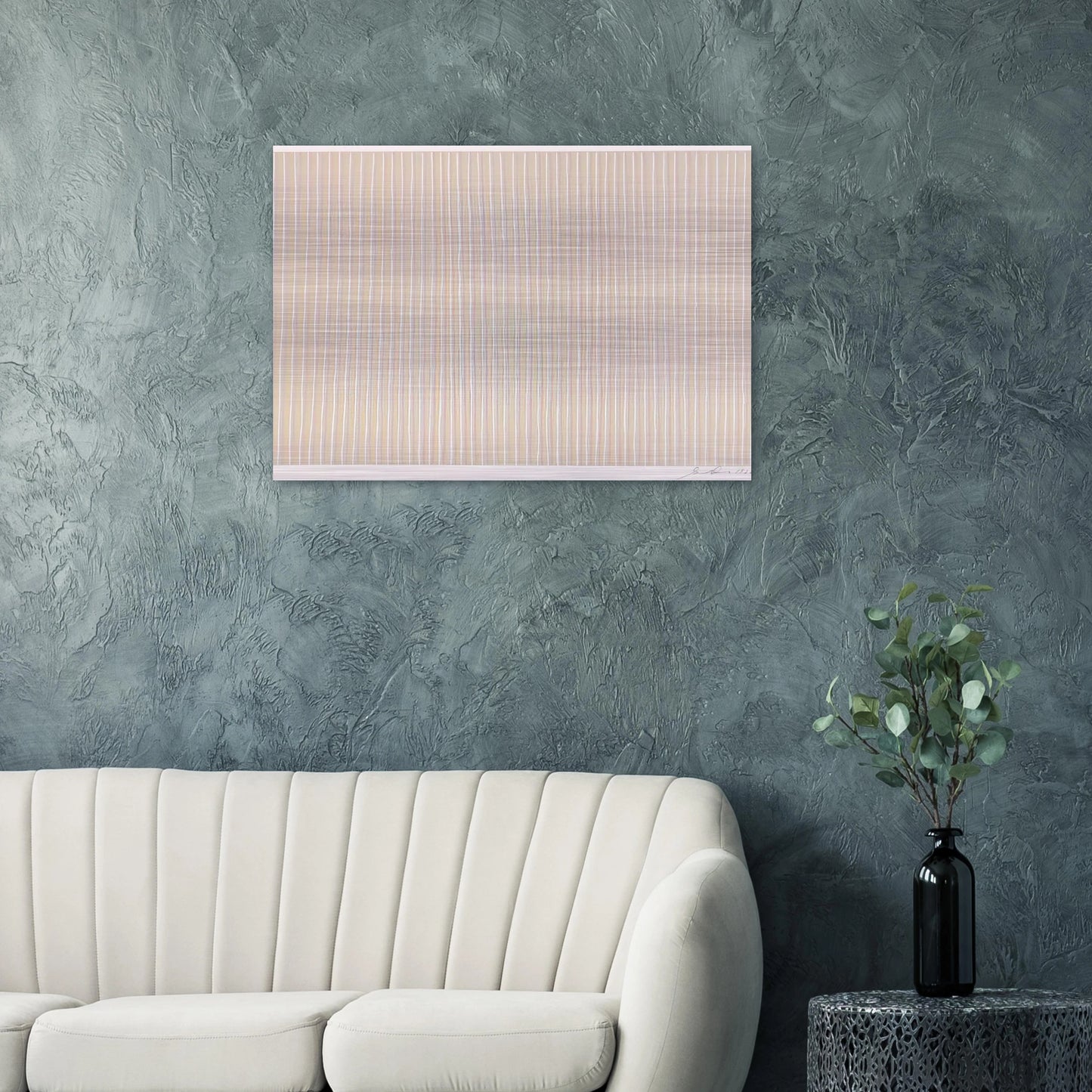 Untitled Pink, Yellow and White - 1980 - Gene Davis Brushed Aluminum Print - 70x100 cm / 28x40 inches | Gene Davis Aluminum Print | Gene Davis Prints