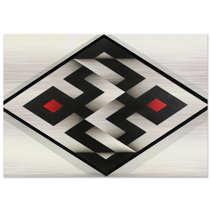 Ibawabi - 1975 - Omar Rayo Brushed Aluminum Print - 70x100 cm / 28x40 inches | Omar Rayo Aluminum Print | Omar Rayo Prints