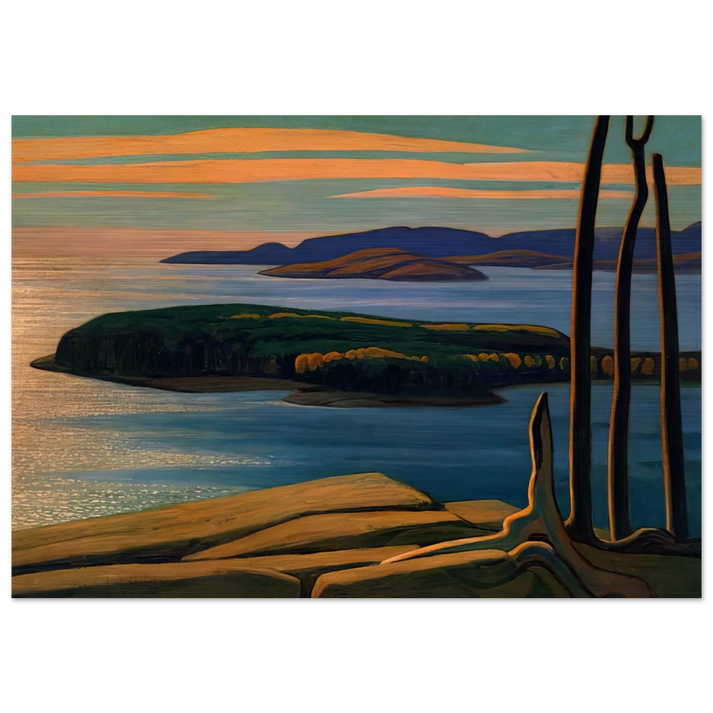 Afternoon Sun, Lake Superior - 1924 - Lawren Harris Brushed Aluminum Print - 70x100 cm / 28x40 inches | Lawren Harris Aluminum Print | Lawren Harris Prints