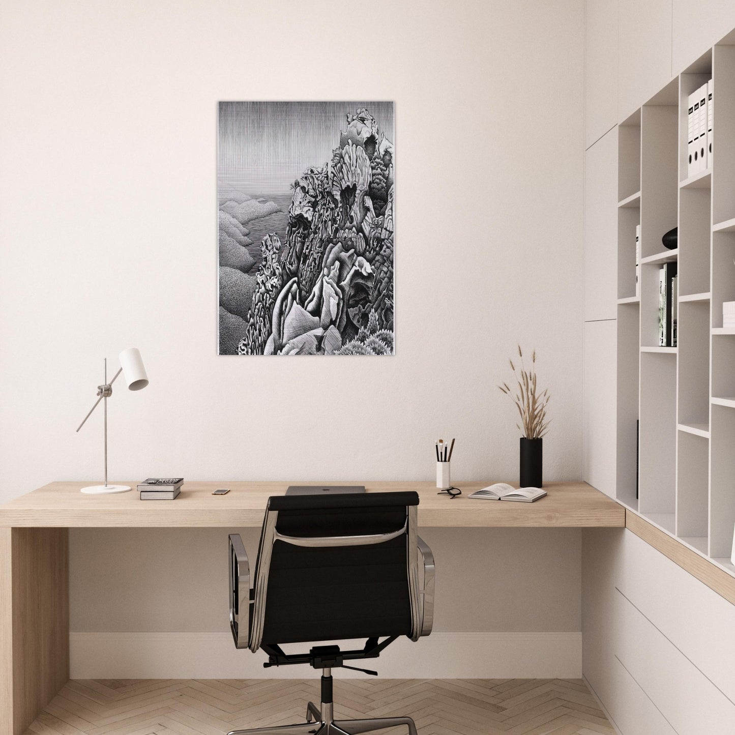 CALANQUES DE PIANA - MC Escher Brushed Aluminum Print - 70x100 cm / 28x40 inches | MC Escher Aluminum Print | MC Escher Prints | Maurits Cornelis Escher Prints
