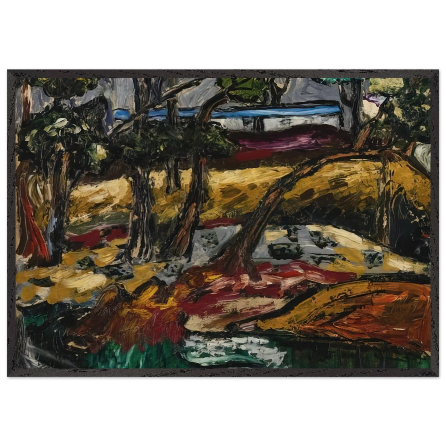 Landscape - Expressionism - Forrest Bess 70x100 cm / 28x40 inches Framed Art Print – Black Wooden Frame