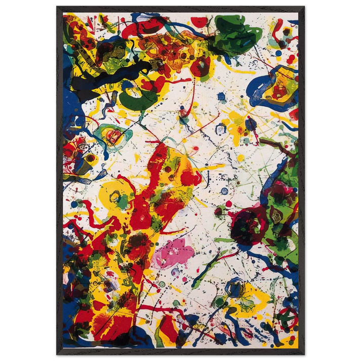 Untitled SF-297 L L274 - Sam Francis 70x100 cm / 28x40 inches Framed Art Print – Black Wooden Frame
