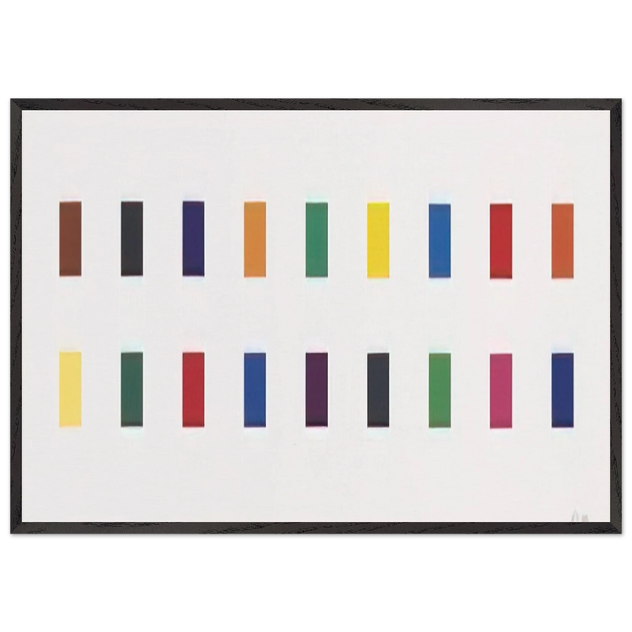 18 Colors Cincinnati - Ellsworth Kelly 70x100 cm / 28x40 inches Framed Art Print – Black Wooden Frame
