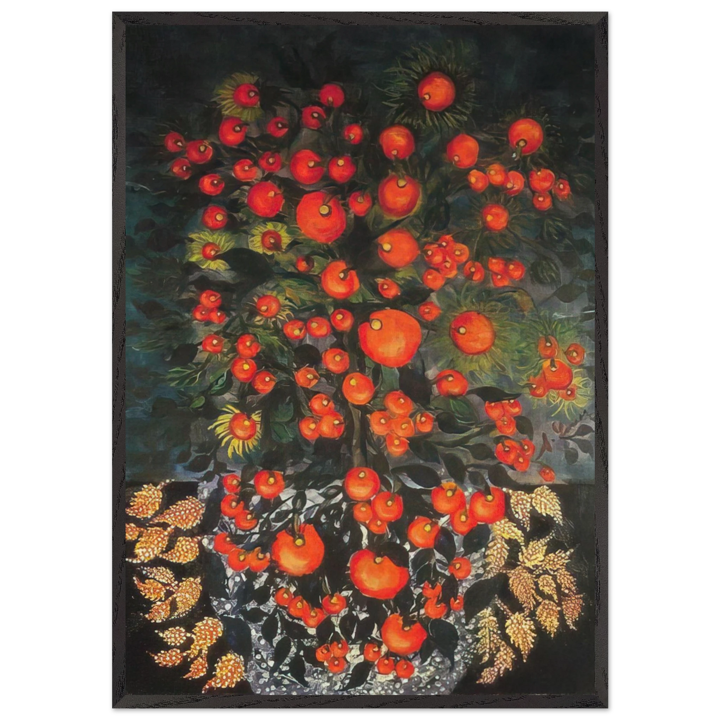 Untitled - Naive Art Primitivism - Seraphine Louis 70x100 cm / 28x40 inches Framed Art Print – Black Wooden Frame