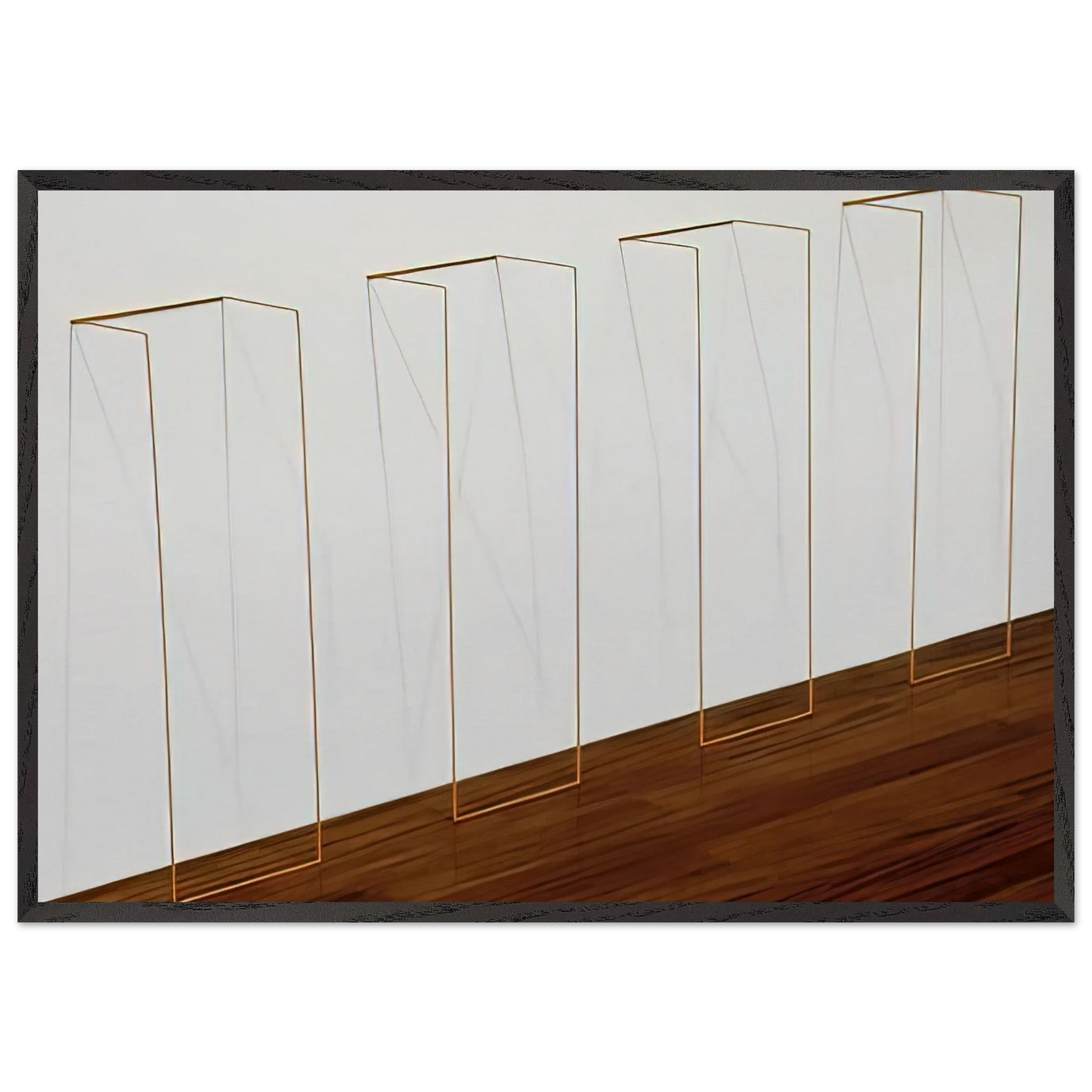 Untitled - 1968 N6 - Fred Sandback 70x100 cm / 28x40 inches Framed Art Print – Black Wooden Frame