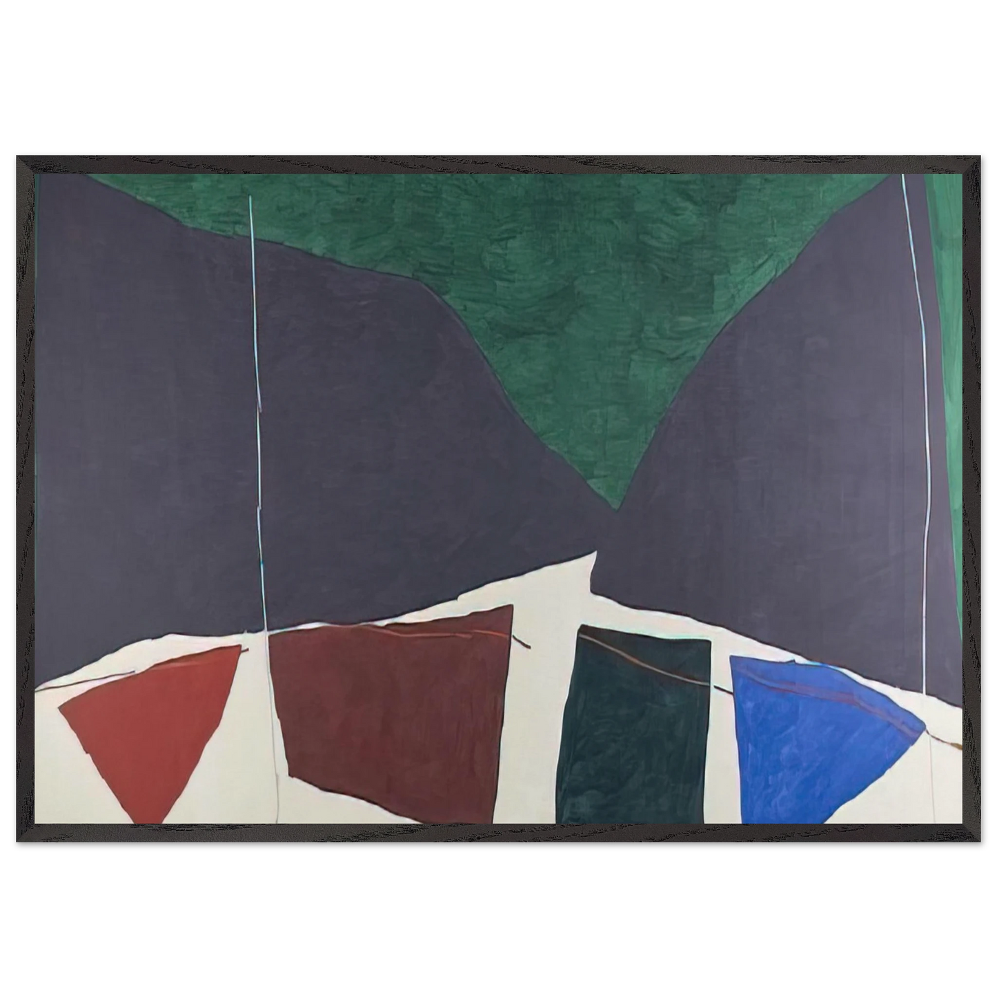 Untitled - 1982 N2 - Ray Parker 70x100 cm / 28x40 inches Framed Art Print – Black Wooden Frame