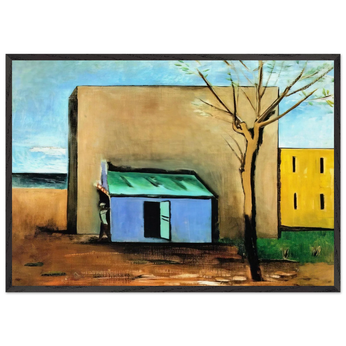 IL BERSAGLIO 1928 - Carlo Carra 70x100 cm / 28x40 inches Framed Art Print – Black Wooden Frame