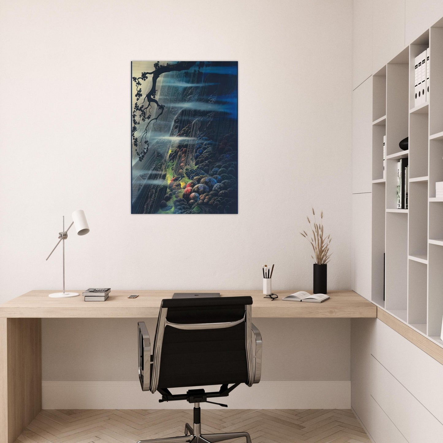 Evening Magic - Eyvind Earle Brushed Aluminum Print - 70x100 cm / 28x40 inches | Eyvind Earle Aluminum Print | Eyvind Earle Prints