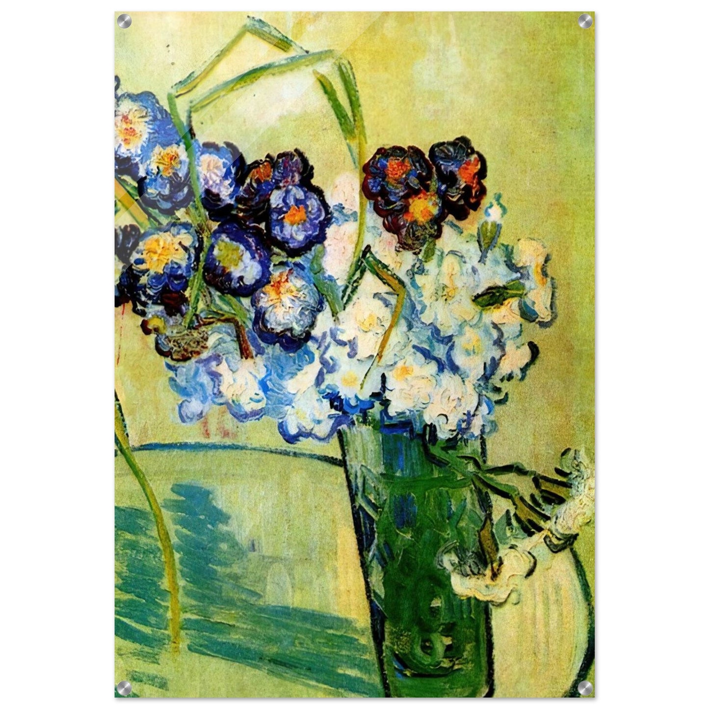 Still Life Glass with Carnations - Vincent van Gogh Acrylic Print - 70x100 cm / 28x40″ inches