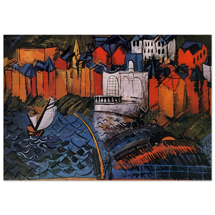SAILBOAT AT SAINTE ADRESSE 1912 - Raoul Dufy Brushed Aluminum Print - 70x100 cm / 28x40 inches | Raoul Dufy Aluminum Print | Raoul Dufy Prints