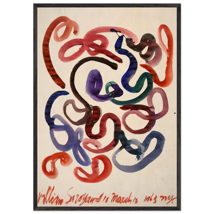 10 March 10 1963 NYC - 1963 - William Saroyan 70x100 cm / 28x40 inches Framed Art Print – Black Wooden Frame