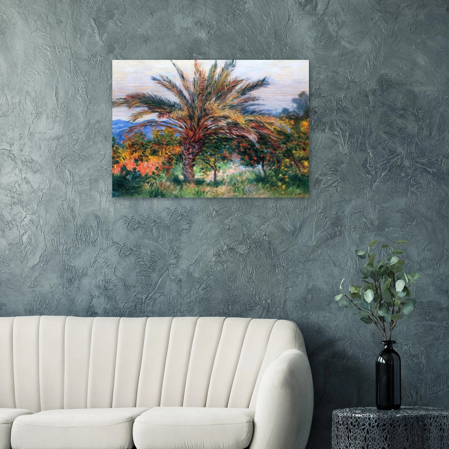 Palm Tree at Bordighera - claude monet Brushed Aluminum Print - 70x100 cm / 28x40 inches | claude monet Aluminum Print | claude monet Prints