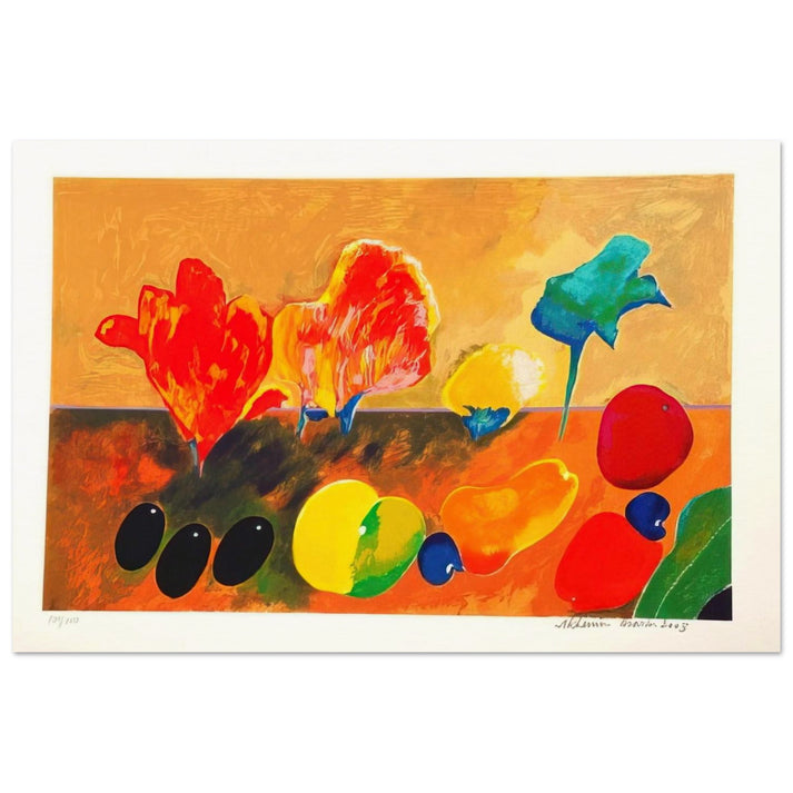 Flores e Frutas - 2003 - Aldemir Martins Art Prints - 100x150 cm / 40x60″ inches | Aldemir Martins Poster | Aldemir Martins Prints