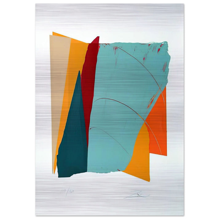Red Line II - 1979 - Larry Zox Brushed Aluminum Print - 70x100 cm / 28x40 inches | Larry Zox Aluminum Print | Larry Zox Prints