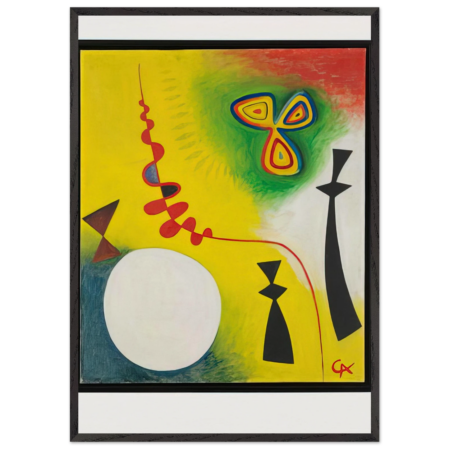 FETISHES 1944 - Alexander Calder 70x100 cm / 28x40 inches Framed Art Print – Black Wooden Frame