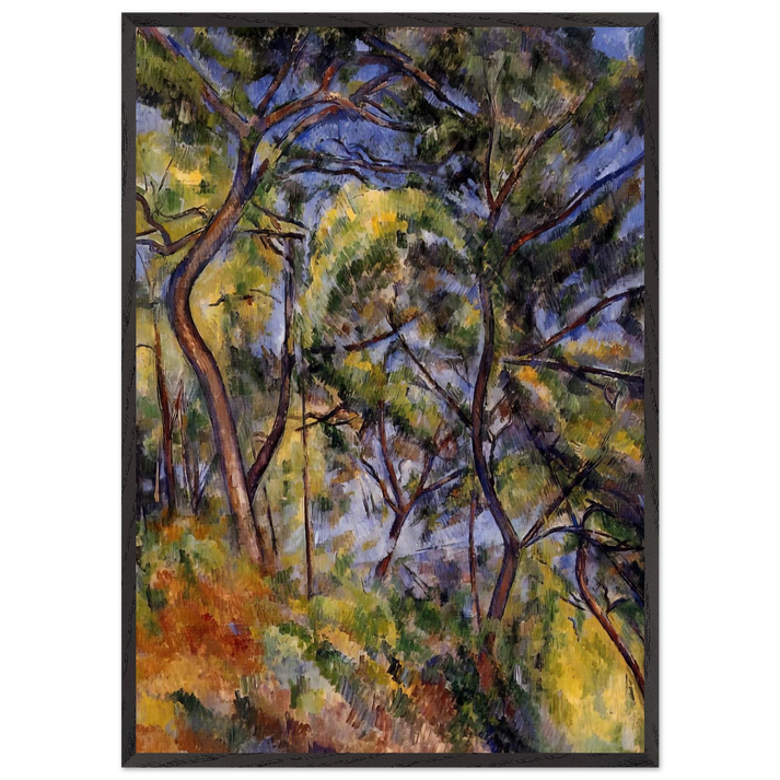 Forest N3 - Paul Cezanne 70x100 cm / 28x40 inches Framed Art Print – Black Wooden Frame