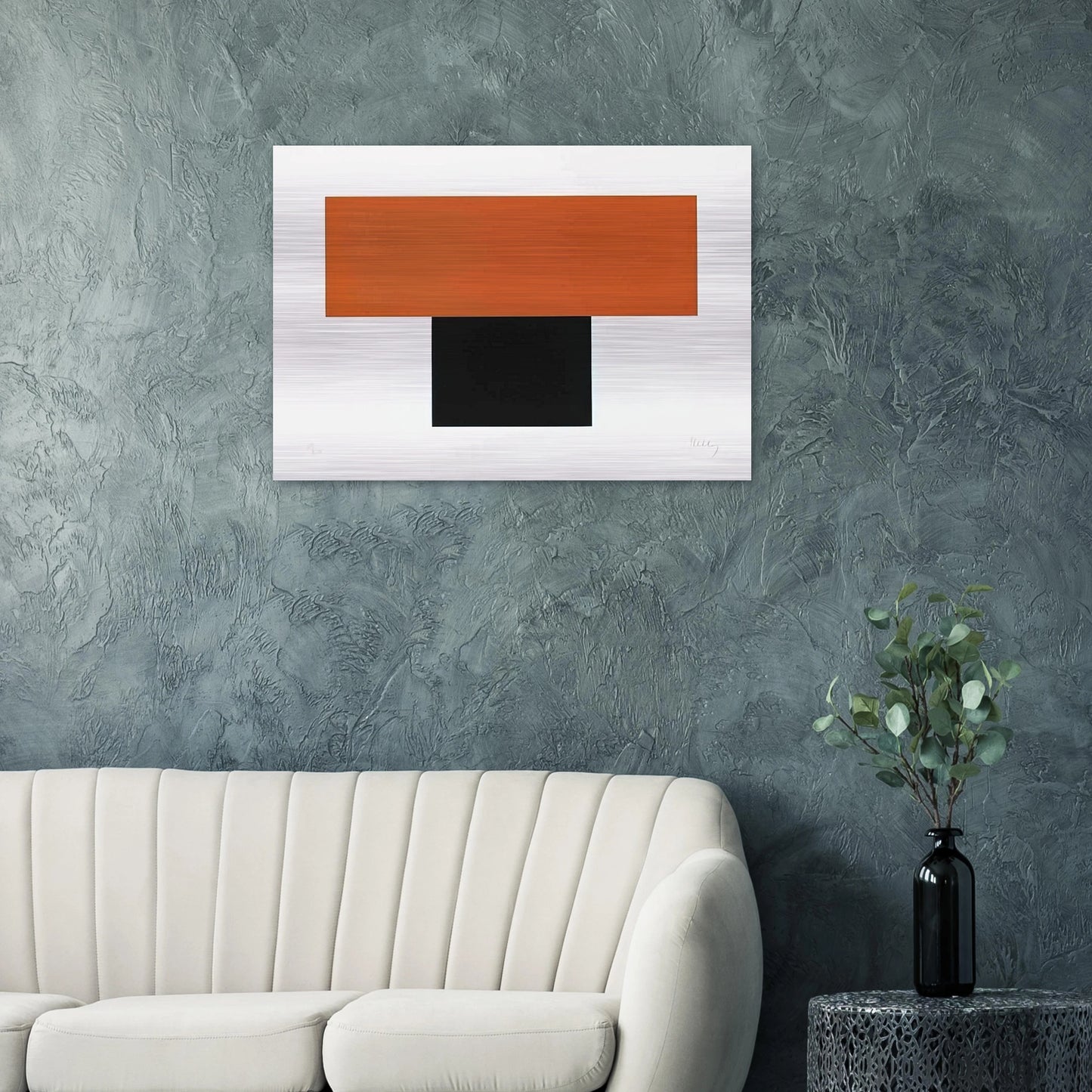 Red-Orange over Black - Ellsworth Kelly Brushed Aluminum Print - 70x100 cm / 28x40 inches | Ellsworth Kelly Aluminum Print | Ellsworth Kelly Prints