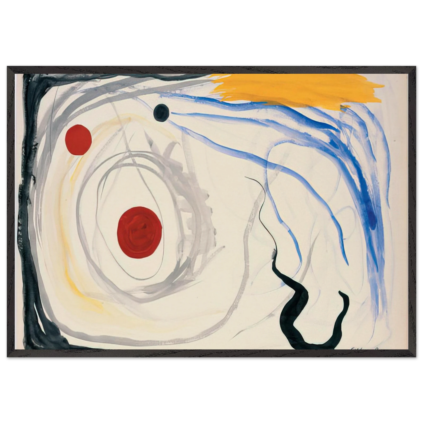 UNTITLED 1946 2 - Alexander Calder 70x100 cm / 28x40 inches Framed Art Print – Black Wooden Frame