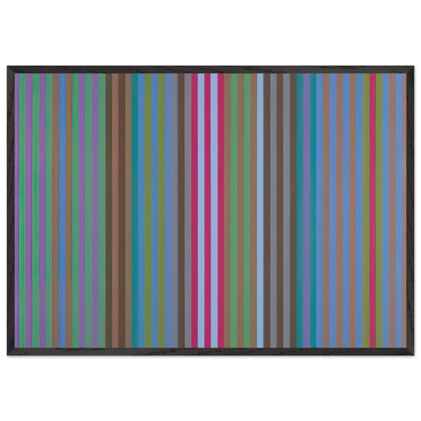 Bulletproof - 1969 - Gene Davis 70x100 cm / 28x40 inches Framed Art Print – Black Wooden Frame