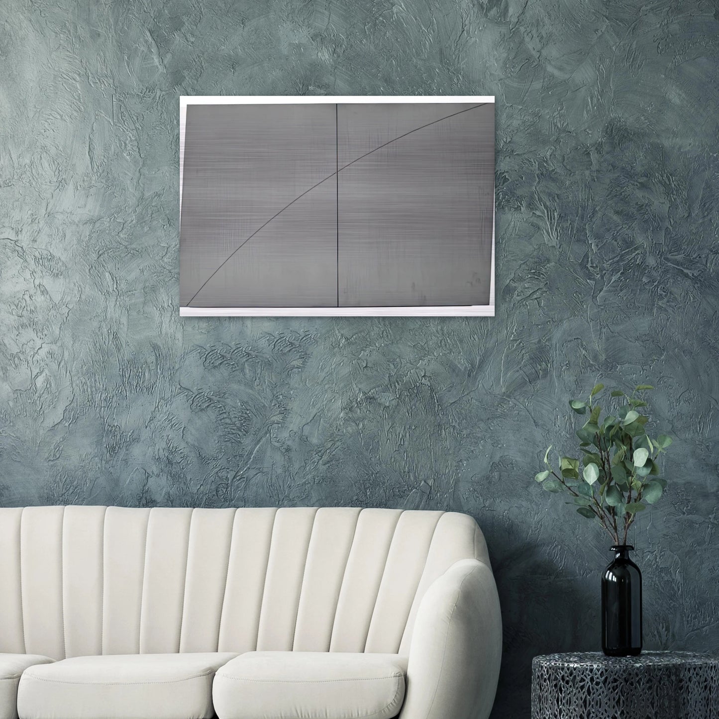 A CURVED LINE WITHIN TWO DISTORTED RECTANGLES 1978 - Robert Mangold Brushed Aluminum Print - 70x100 cm / 28x40 inches | Robert Mangold Aluminum Print | Robert Mangold Prints