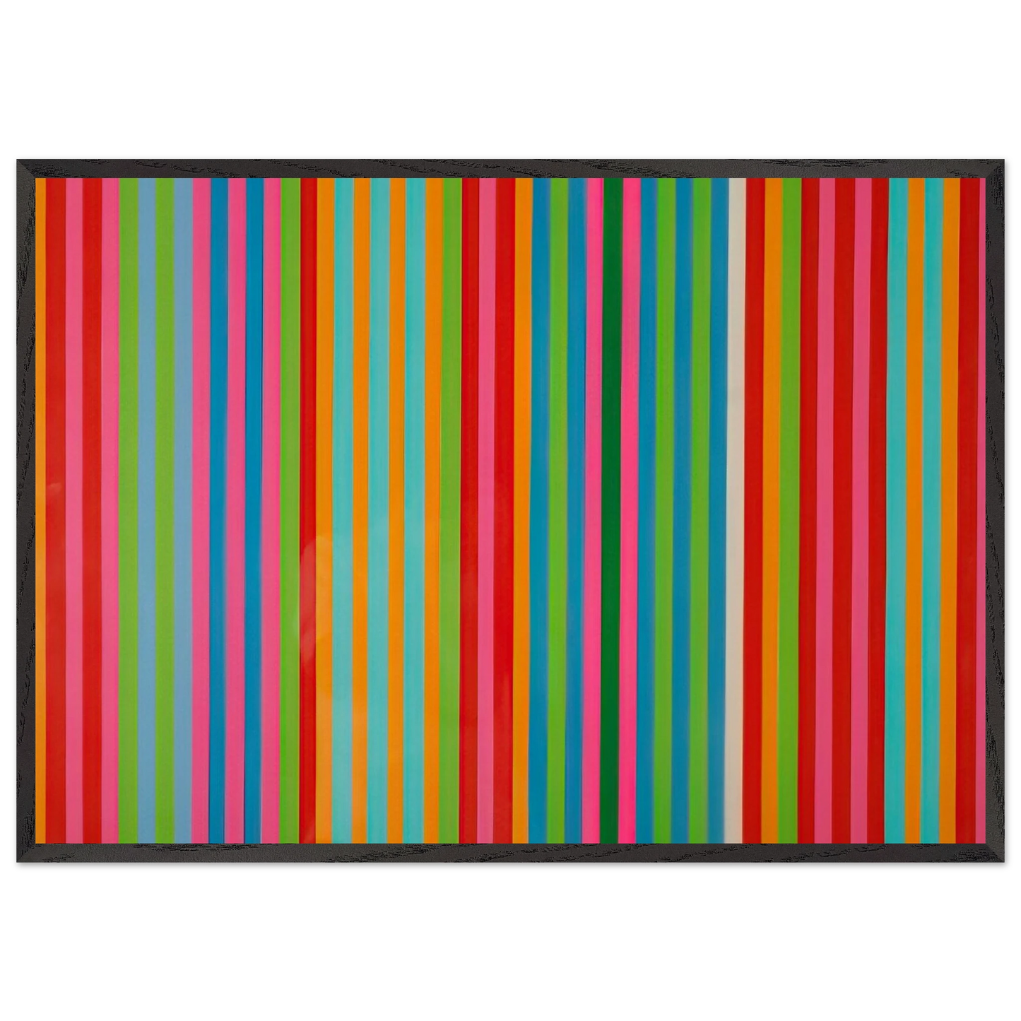 Passion Flower - 1968 - Gene Davis 70x100 cm / 28x40 inches Framed Art Print – Black Wooden Frame