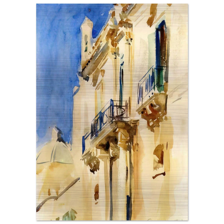 Façade of a Palazzo, Girgente, Sicily - John Singer Sargent Brushed Aluminum Print - 70x100 cm / 28x40 inches | John Singer Sargent Aluminum Print | John Singer Sargent Prints