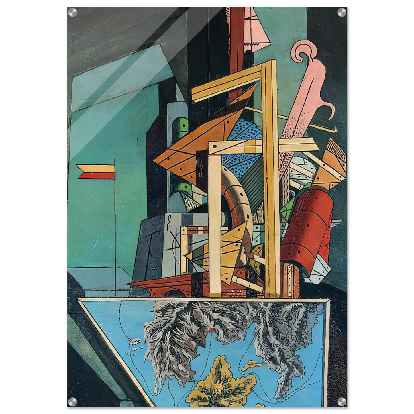 THE MELANCHOLY OF DEPARTURE 1916 1 - Giorgio de Chirico Acrylic Print - 70x100 cm / 28x40″ inches | Giorgio de Chirico Wall Art | Giorgio de Chirico Prints