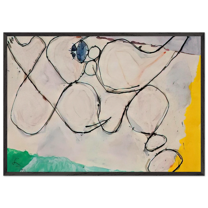 Untitled - 1971 N10 - Frank Lobdell 70x100 cm / 28x40 inches Framed Art Print – Black Wooden Frame